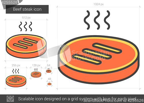 Image of Beef steak line icon.