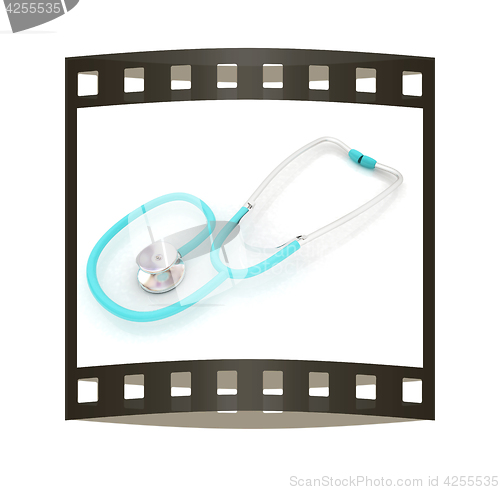 Image of stethoscope. 3d illustration. The film strip