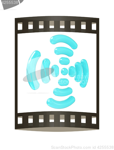 Image of Radio Frequency Identification symbol. 3d illustration. The film