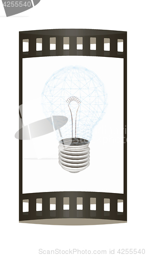 Image of lamp. 3D illustration. The film strip