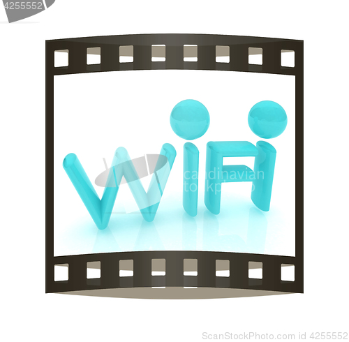 Image of WiFi symbol. 3d illustration. The film strip