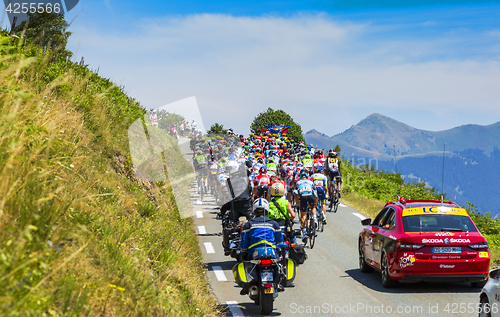 Image of The Peloton on Col d'Aspin - Tour de France 2015