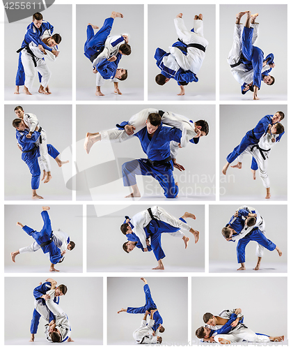 Image of The two judokas fighters fighting men