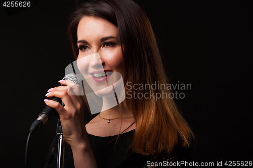 Image of Girl on background of smoke