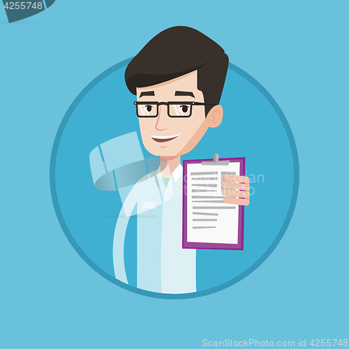 Image of Doctor with clipboard vector illustration.