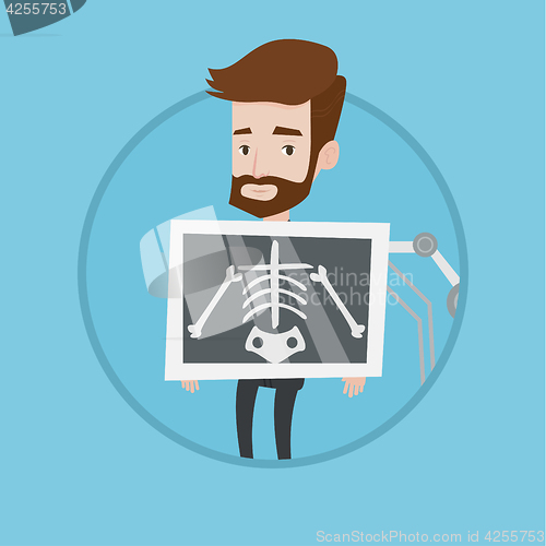 Image of Patient during x ray procedure vector illustration