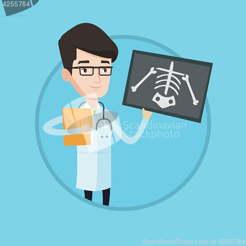 Image of Doctor examining radiograph vector illustration.
