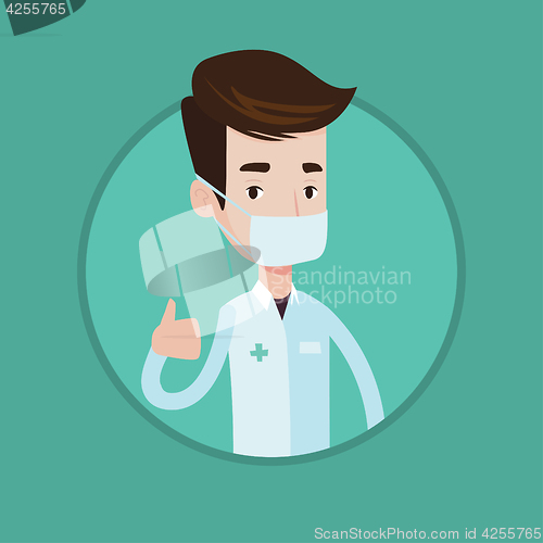 Image of Doctor giving thumbs up vector illustration.