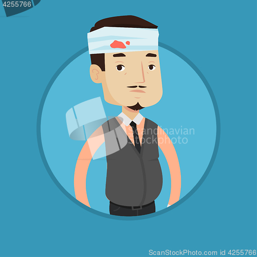 Image of Man with injured head vector illustration.