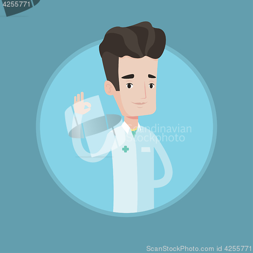 Image of Doctor showing ok sign vector illustration.