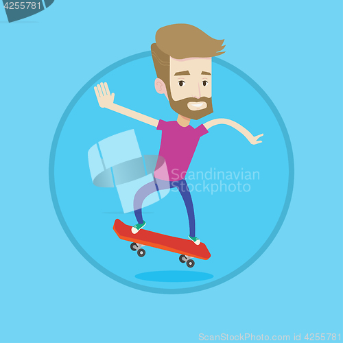 Image of Man riding skateboard vector illustration.