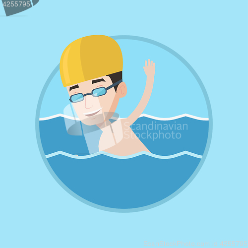 Image of Man swimming vector illustration.