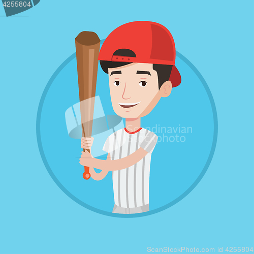 Image of Baseball player with bat vector illustration.