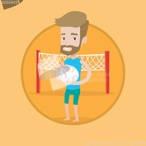 Image of Beach volleyball player vector illustration.