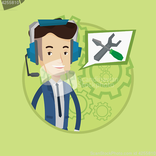 Image of Technical support operator vector illustration.