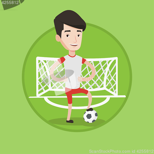 Image of Football player with ball vector illustration.