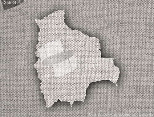 Image of Map of Bolivia on old linen