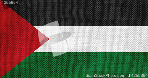 Image of Flag of Palestine on old linen