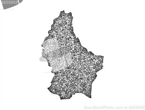 Image of Map of Luxembourg on poppy seeds