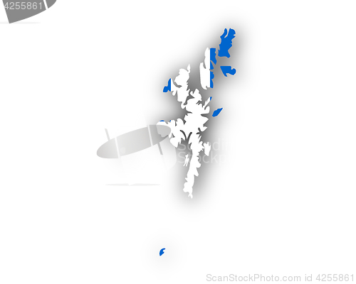 Image of Map and flag of Shetland Islands