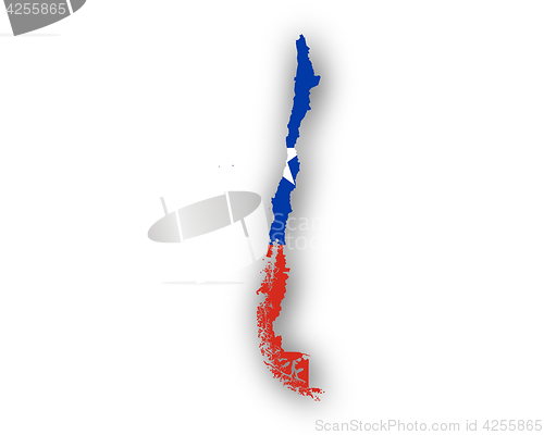 Image of Map and flag of Chile