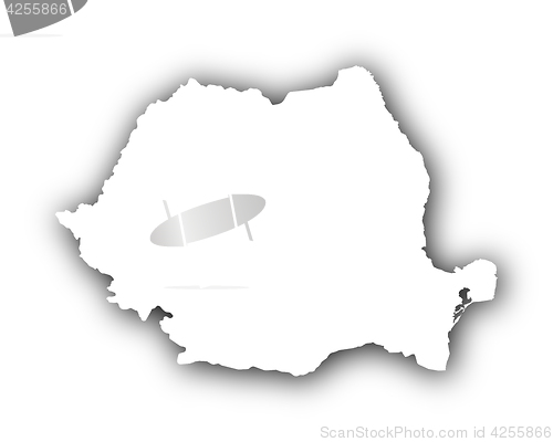 Image of Map of Romania with shadow