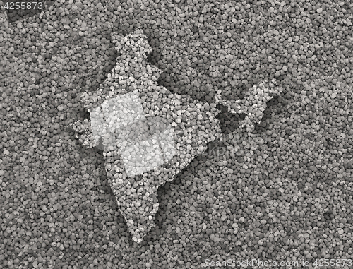 Image of Map of India on poppy seeds