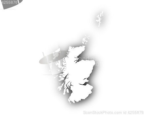 Image of Map of Scotland with shadow