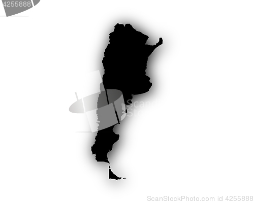 Image of Map of Argentina with shadow