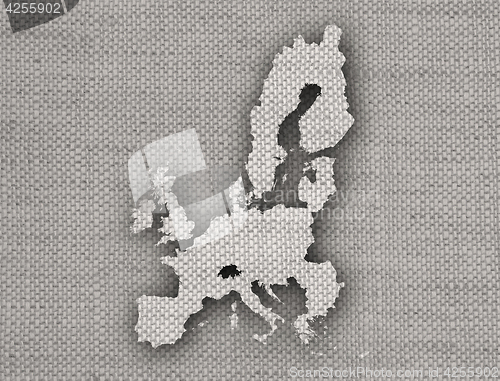 Image of Map of the EU on old linen