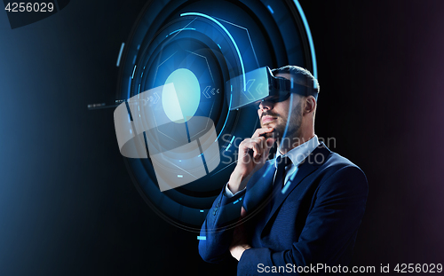 Image of businessman in virtual reality headset