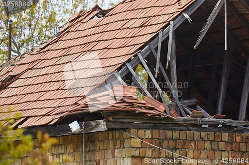 Image of Collapsed House Roof