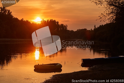 Image of Sunset over a river