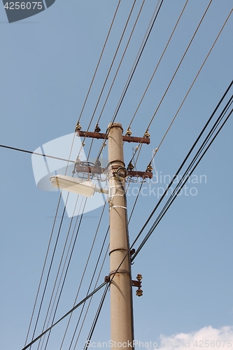 Image of electric line columns