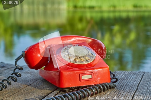 Image of Old telephone in nature