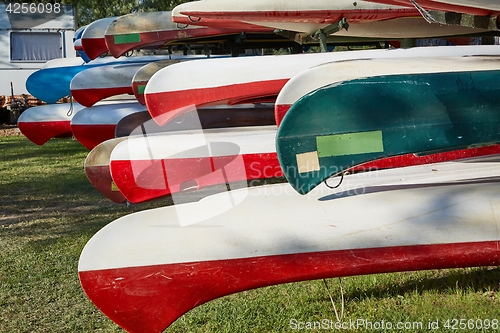 Image of Canoes in a camp