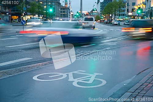 Image of Bicycle lane in the rain