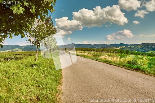 Image of Countryside road in hilly landscpe