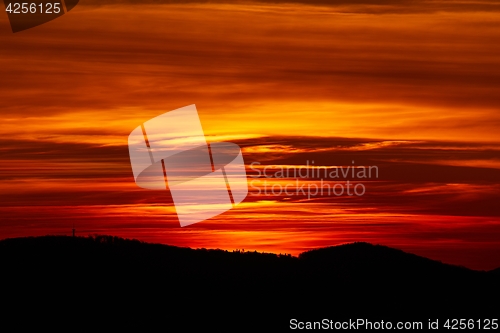 Image of Sunset Hilly Landscape