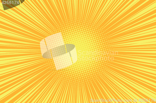 Image of Orange rays pop art comic background