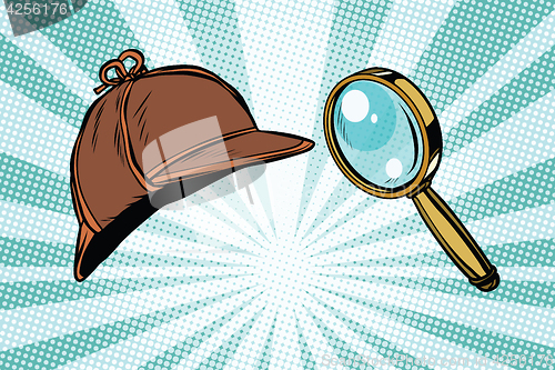 Image of Detective hat and magnifying glass