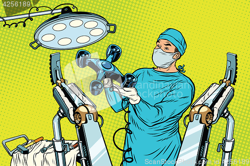 Image of Obstetrician delivered a baby robot quadcopter drone