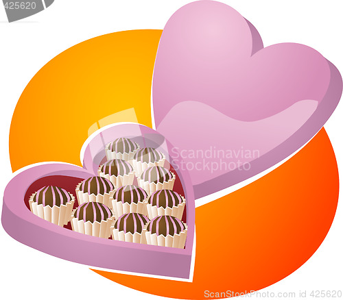 Image of Heart-shaped box of chocolates