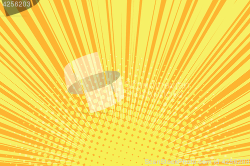 Image of Orange rays pop art comic background
