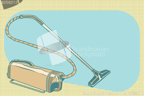 Image of retro vacuum cleaner vintage illustration