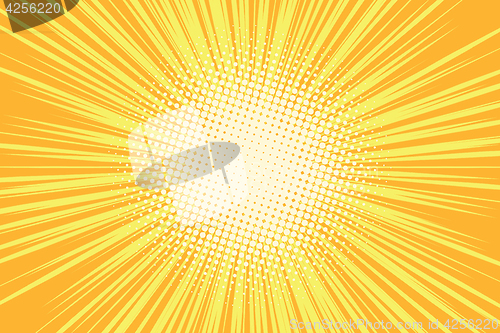 Image of Orange rays pop art comic background