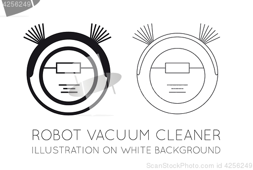 Image of Robot vacuum cleaner on a white background. Vector illustration