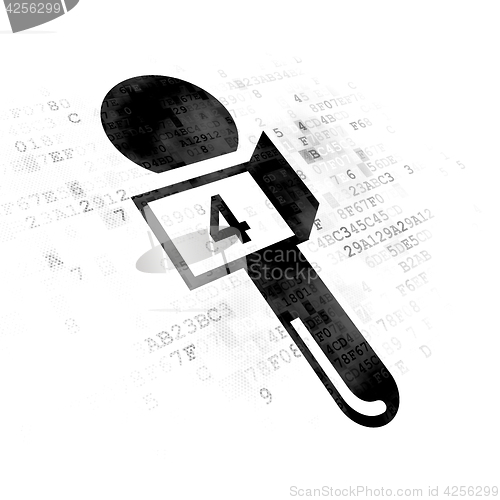 Image of News concept: Microphone on Digital background