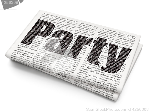 Image of Entertainment, concept: Party on Newspaper background