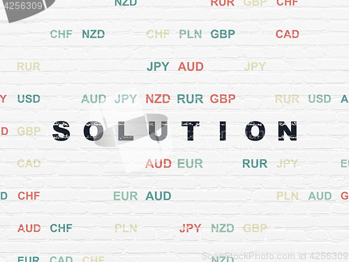 Image of Business concept: Solution on wall background
